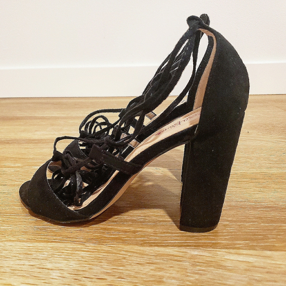 Chamois leather Strappy Stiletto Sandals👠 - Picture 7 of 14